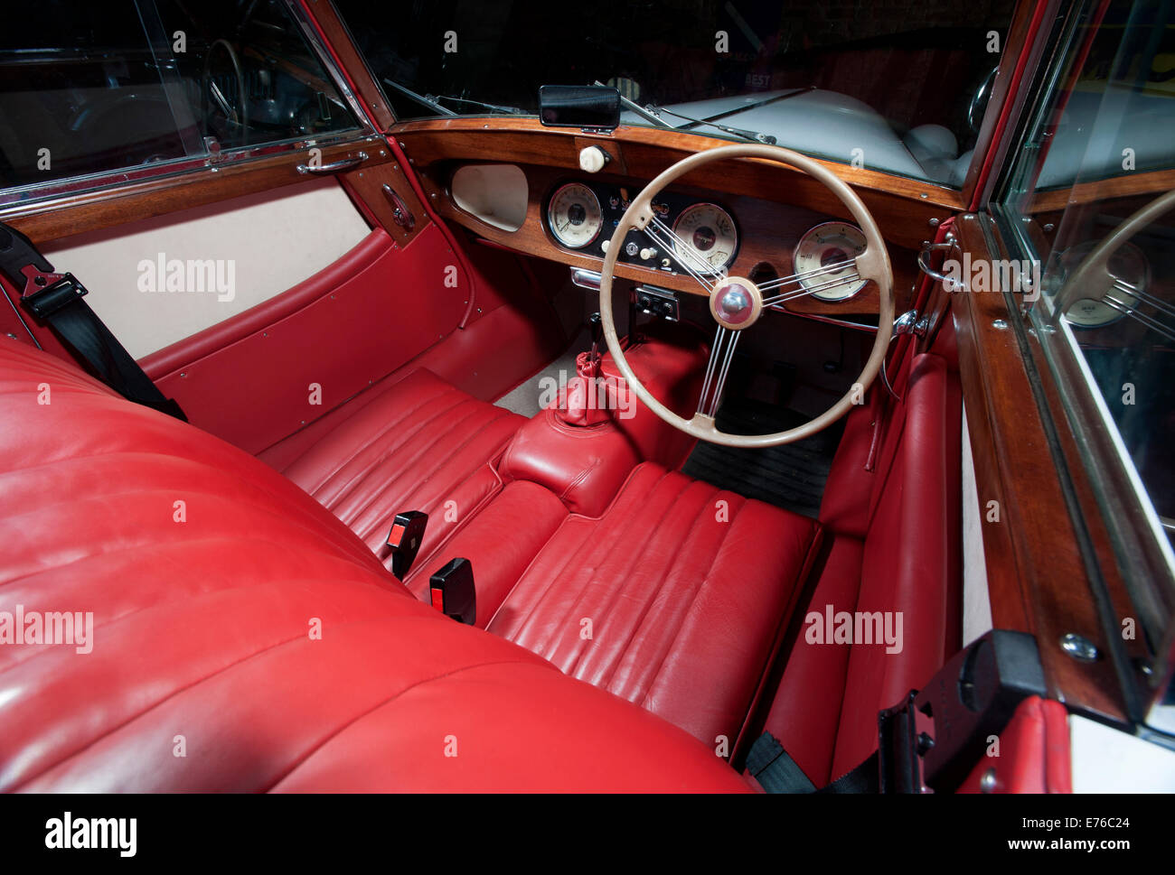 Morgan Plus 4 classic British sports car interno Foto Stock