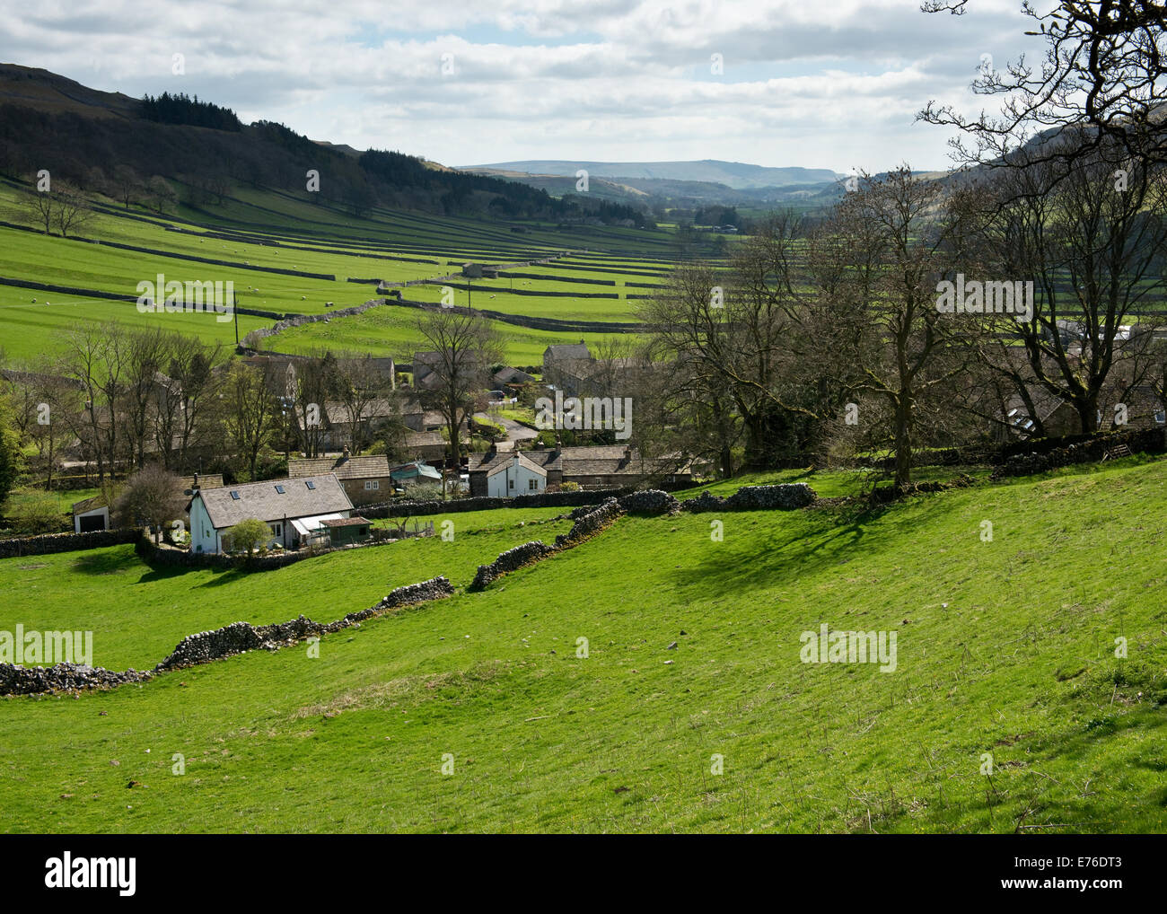 Kettlewell villaggio nella valle e egli North Yorkshire Dales, Inghilterra Foto Stock