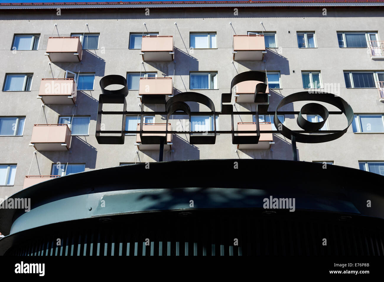 Informazioni turistiche segno, Kouvola Finlandia Foto Stock