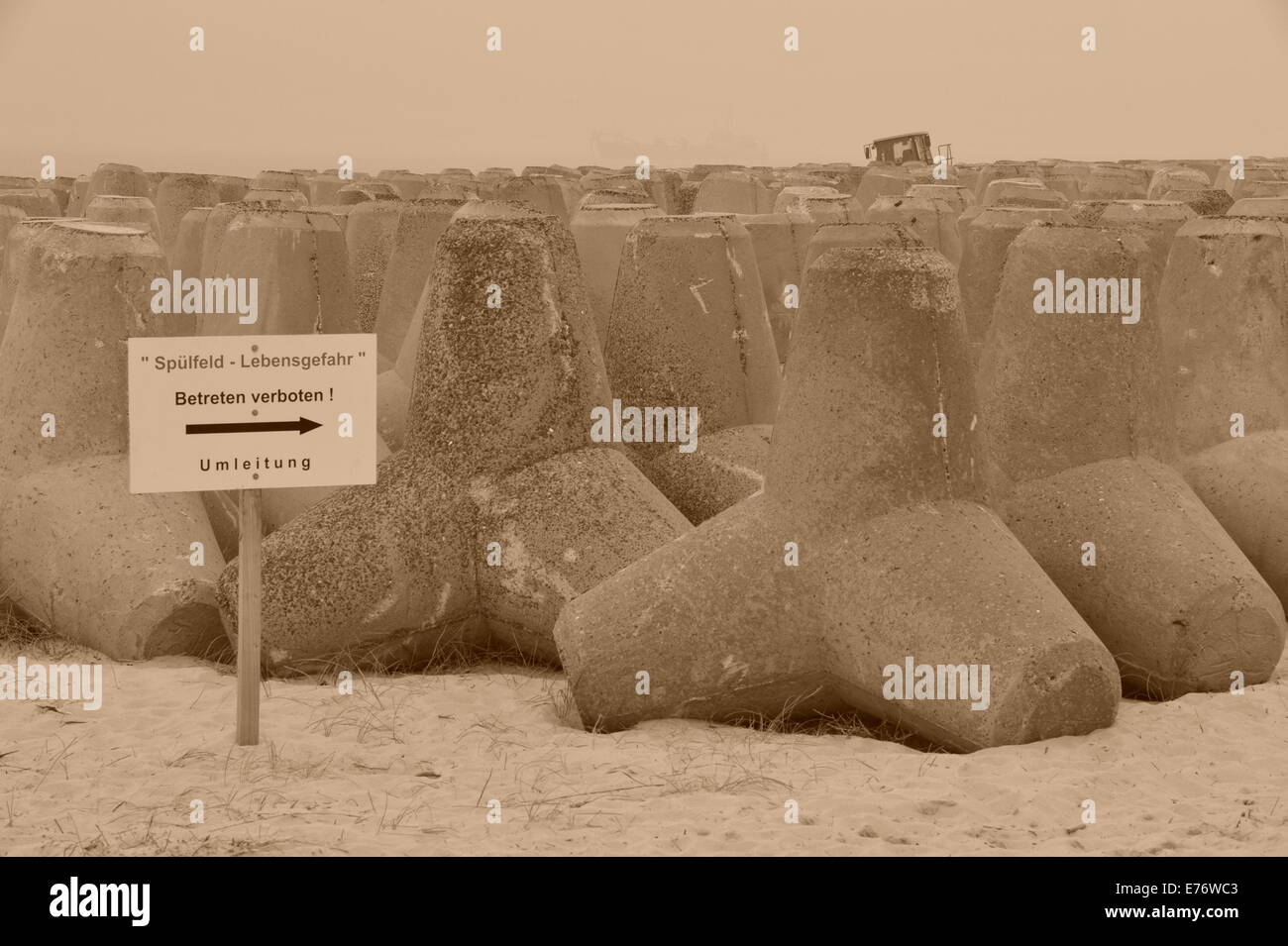 Wellenbrecher, Hörnum, Sylt, Nordsee, Deutschland. Foto Stock
