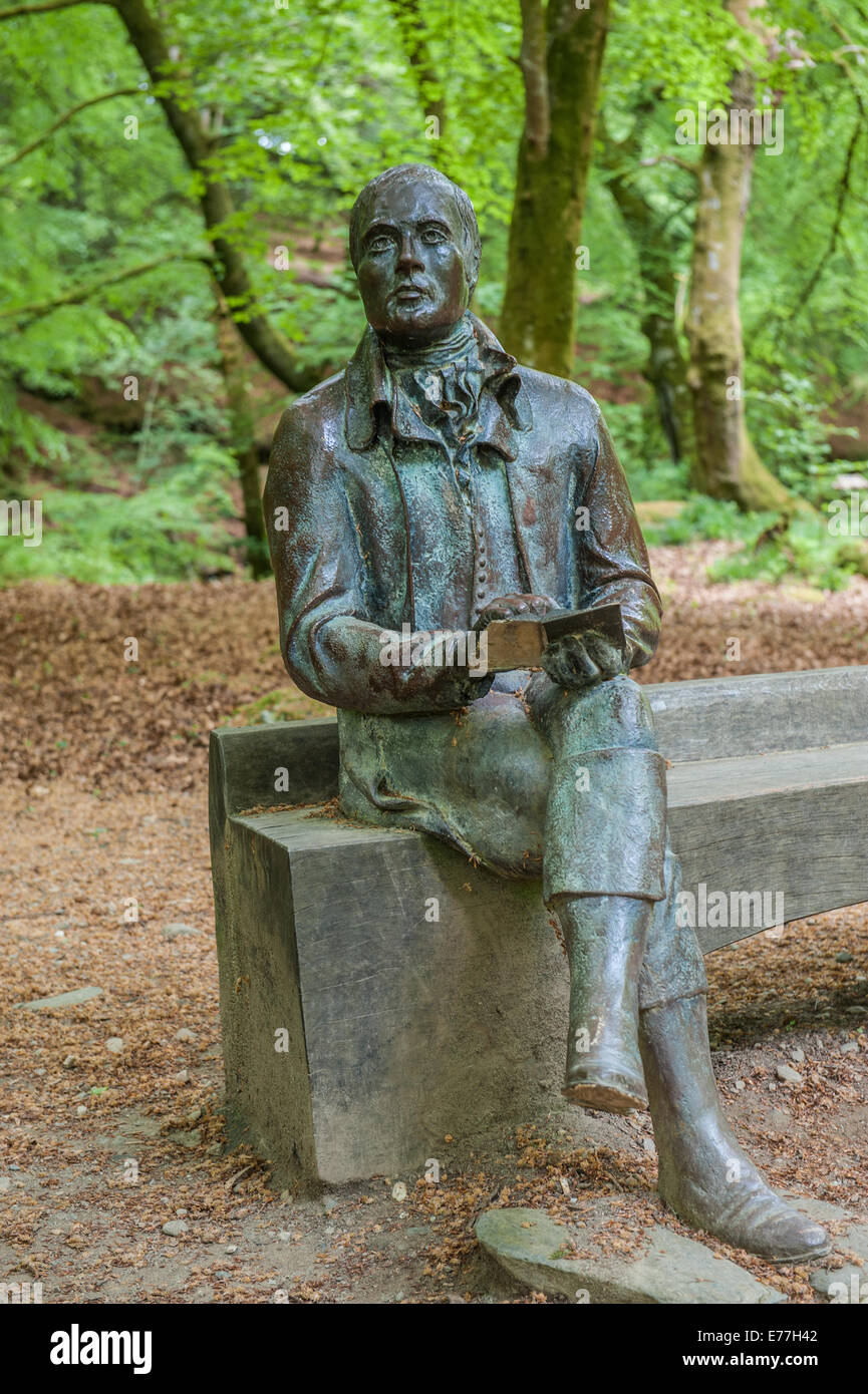 Statua di Rabbie Burns a Birks O Aberfeldy Foto Stock