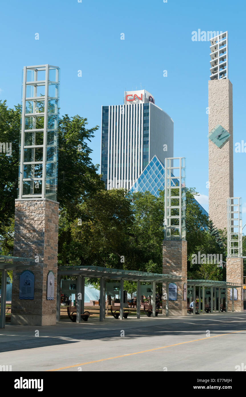 Elk203-5085v Canada, Alberta, Edmonton, downtown, Churchill Square, City Hall Foto Stock