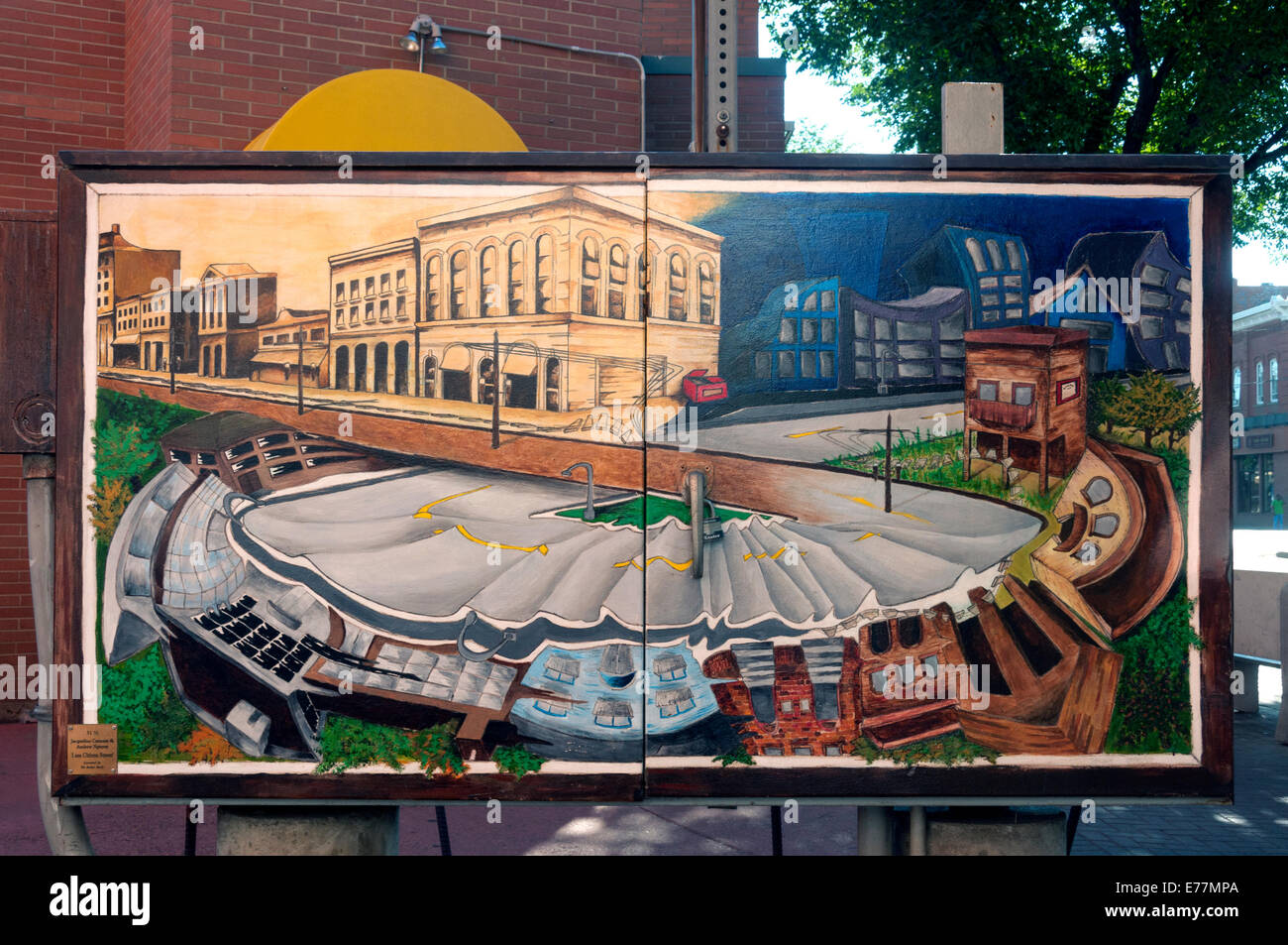 Elk203-5125 Canada, Alberta, Edmonton, downtown, murale Foto Stock