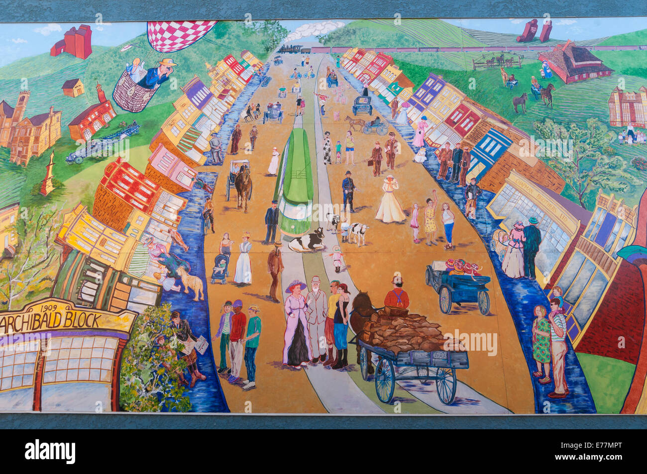 Elk203-5126 Canada, Alberta, Edmonton, downtown, murale Foto Stock