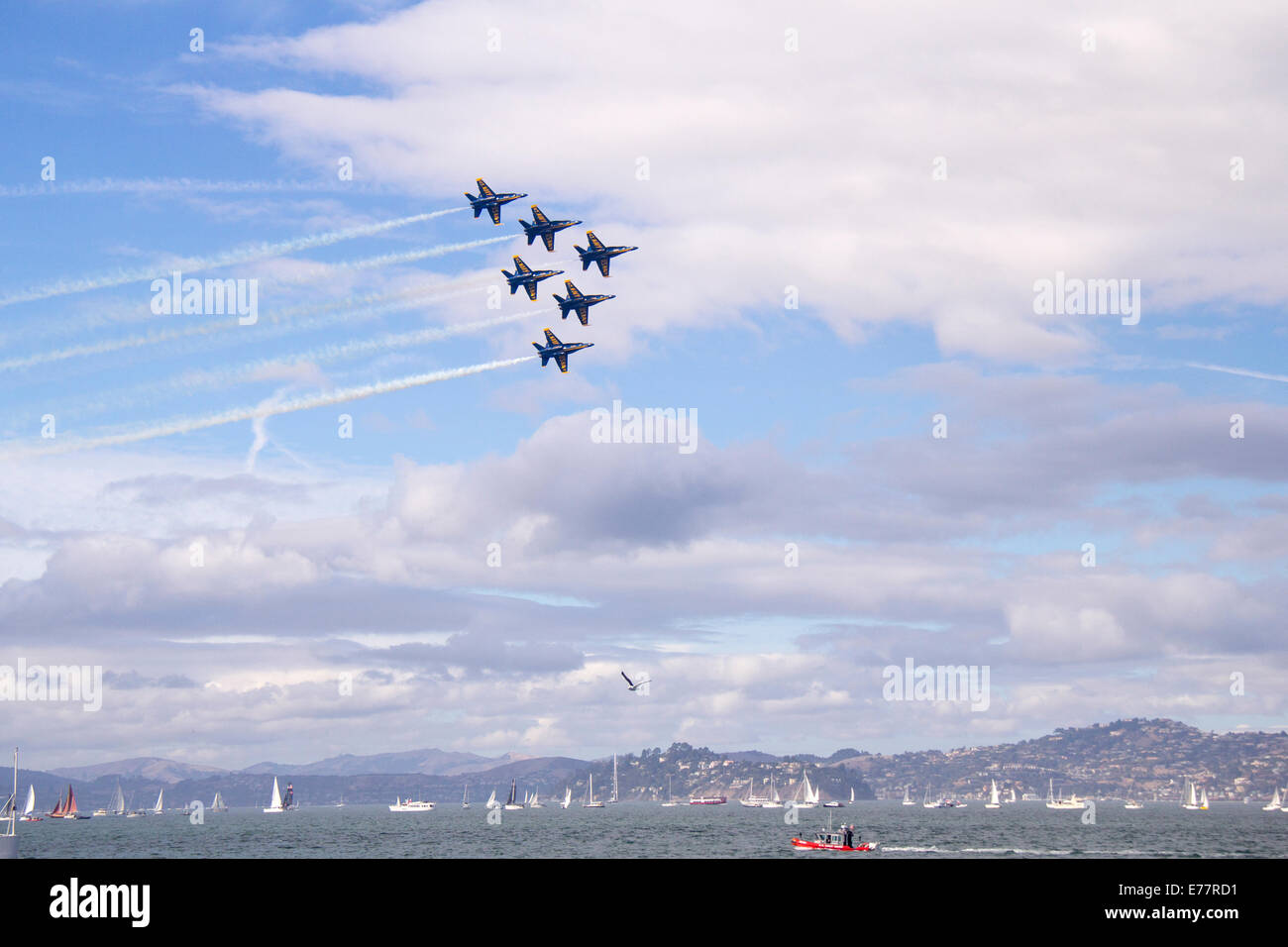 Stati Uniti Navy Blue Angels di eseguire durante la settimana della flotta, San Francisco, California, Stati Uniti d'America Foto Stock