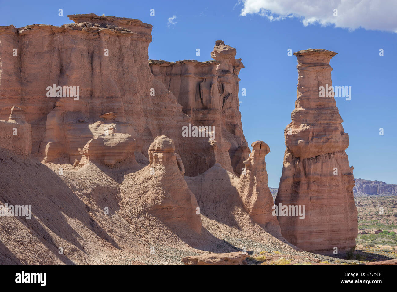 Le formazioni rocciose sulla el monje lookout, talampaya national park, la Rioja, argentina Foto Stock