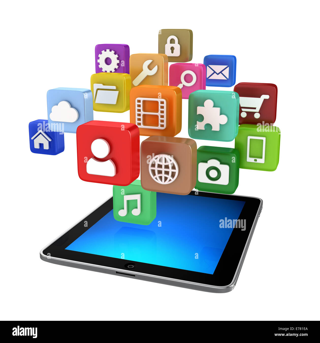 Compressa le icone delle app - isolato su bianco Foto Stock