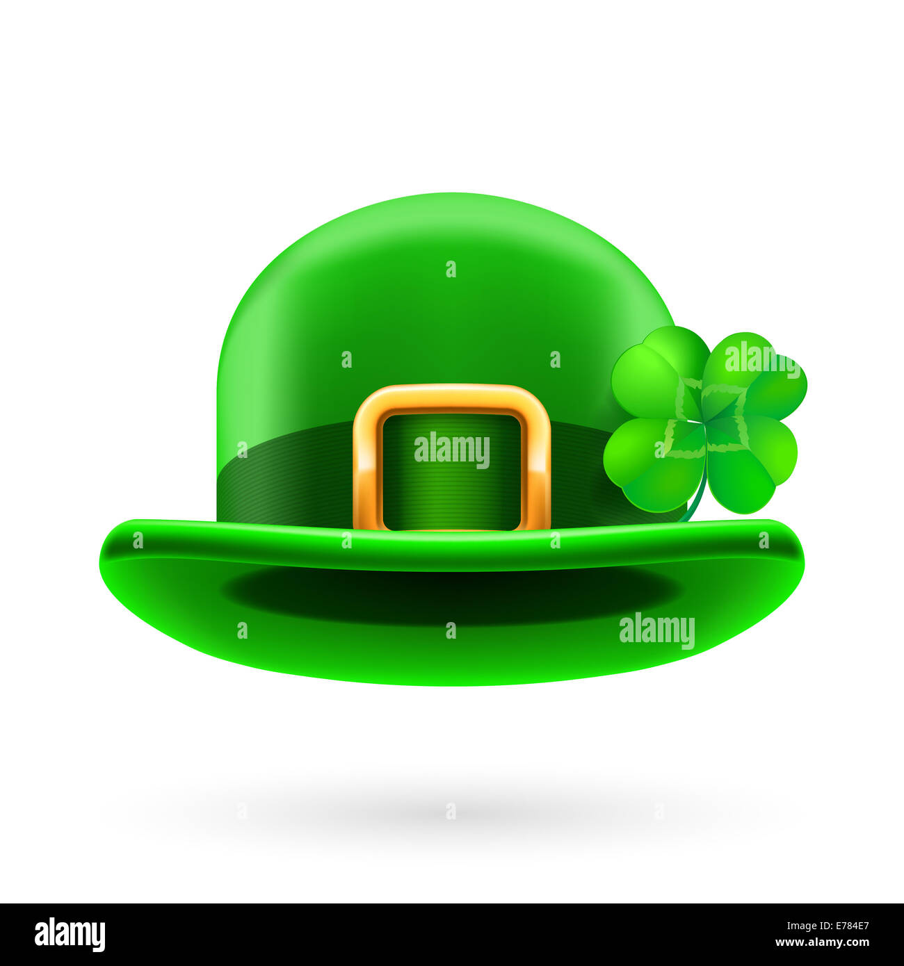 Green Bowler cappello decorato per San Patrizio giorno. Foto Stock