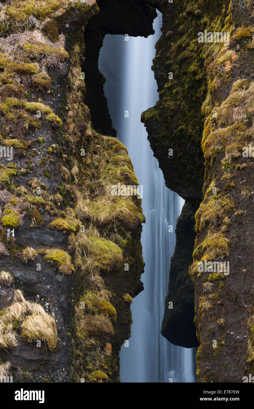 Gljúfurárfoss cascata, sud dell'Islanda Foto Stock