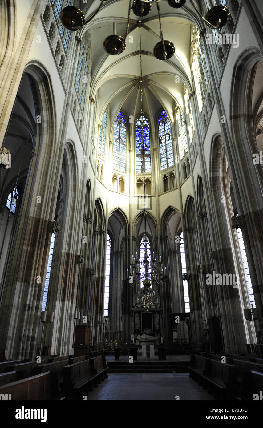 Paesi Bassi. Utrecht. San Martin's Cathedral. Medioevo. Gotico francese. Chiesa protestante dal 1580. All'interno. Foto Stock