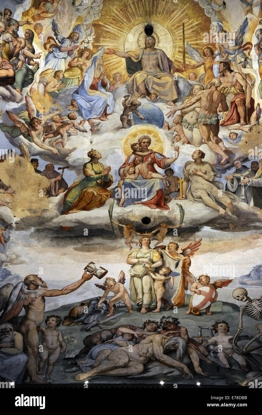 Particolare dell'affresco della cupola del brunelleschi immagini e