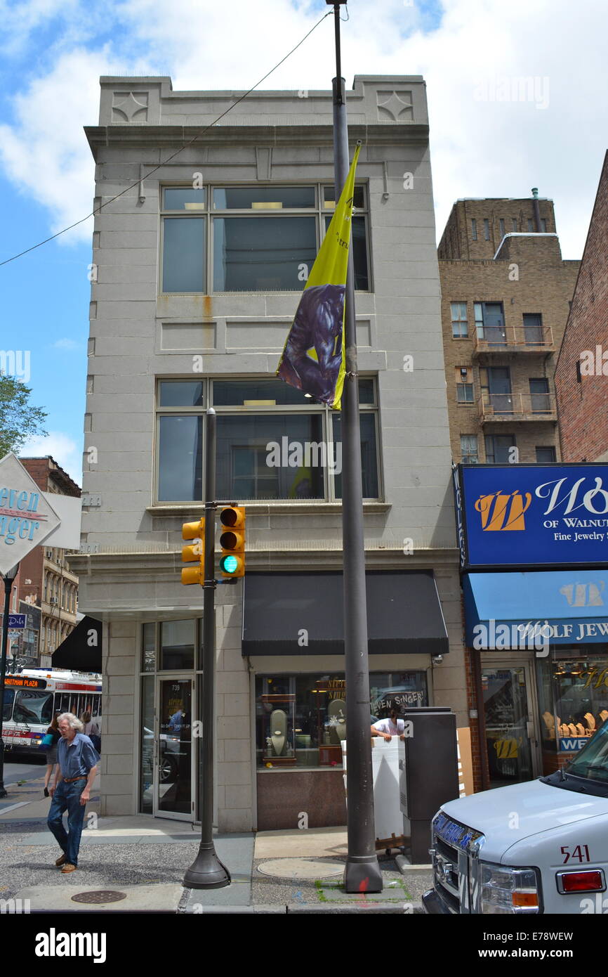 L'edificio est del Walnut Street Theater, situato nel quartiere Society Hill di Filadelfia, vicino all'Independence Hall, è un teatro storico noto per il suo ruolo significativo nella storia del teatro americano. Foto Stock