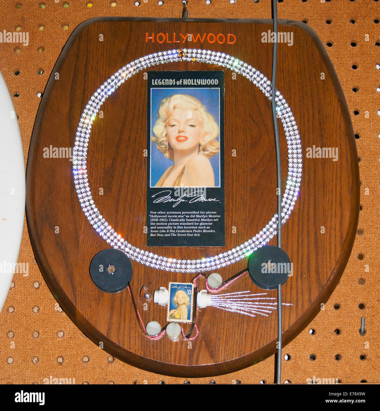 Barney Smith's toilet Seat Art Museum a San Antonio, Texas, che espone le originali opere d'arte artigianali dei sedili del bagno realizzate dall'eccentrico artista. Foto Stock