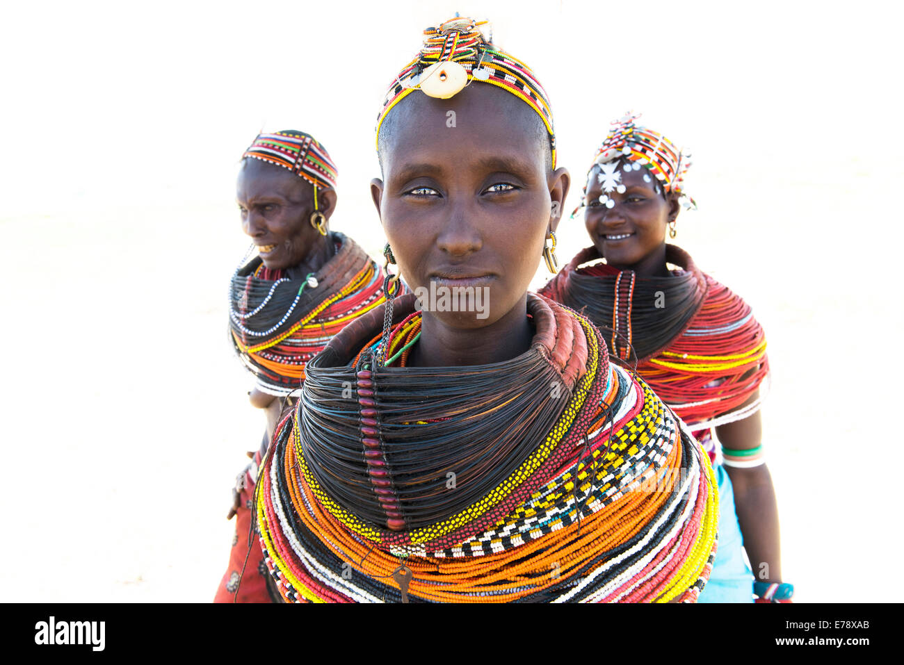 Bella Rendille le donne nel loro villaggio nel nord del Kenya. Foto Stock