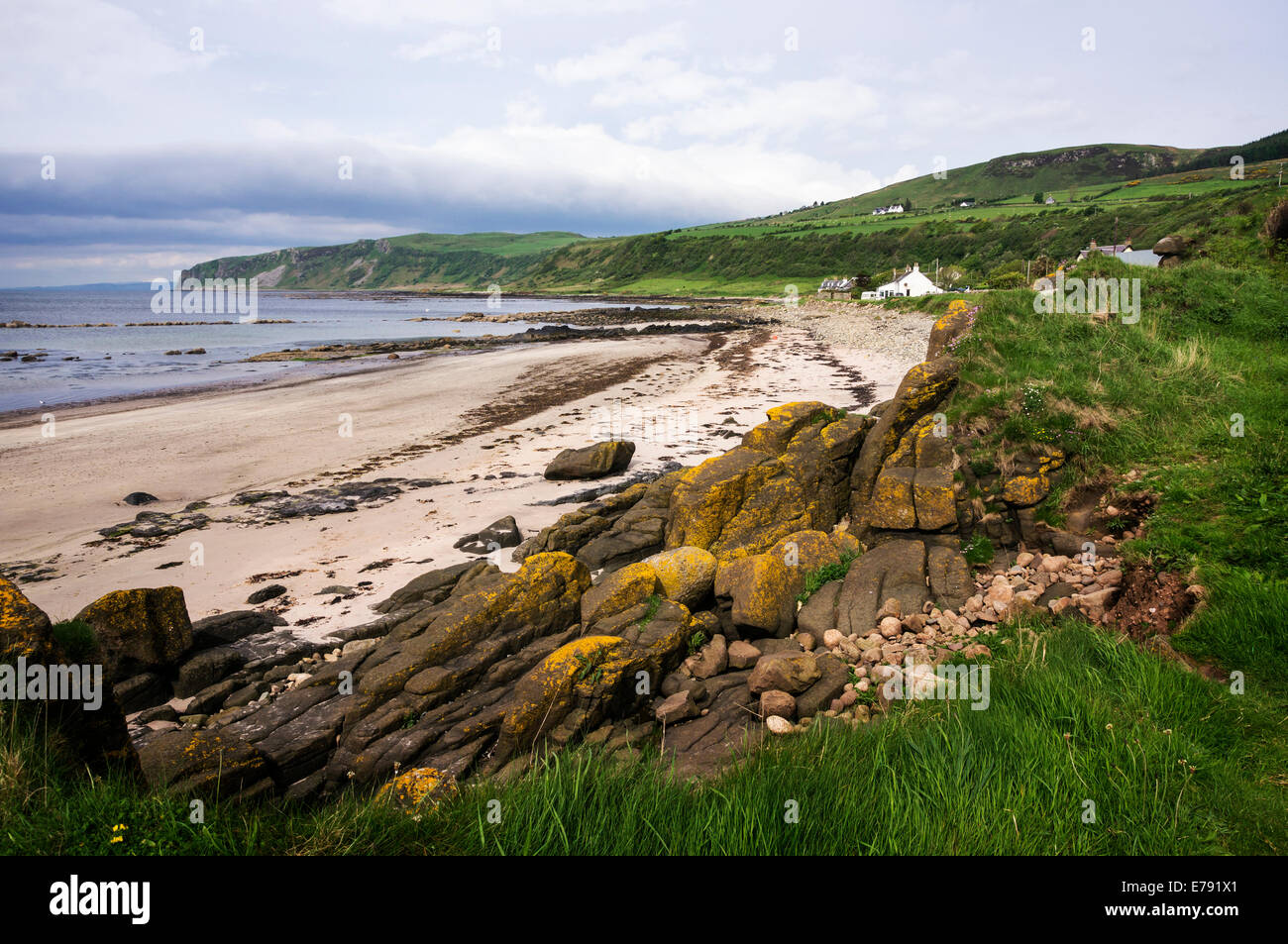 Spiaggia, Kildonan, Isle of Arran, Scozia Foto Stock