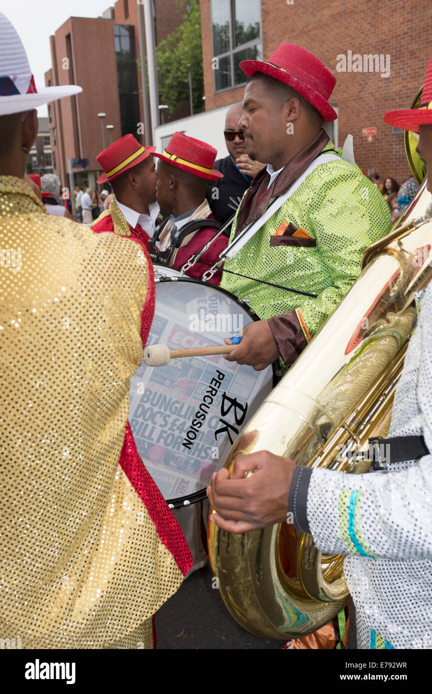 Banda di ottoni di New Orleans Sousaphone tamburo Foto Stock