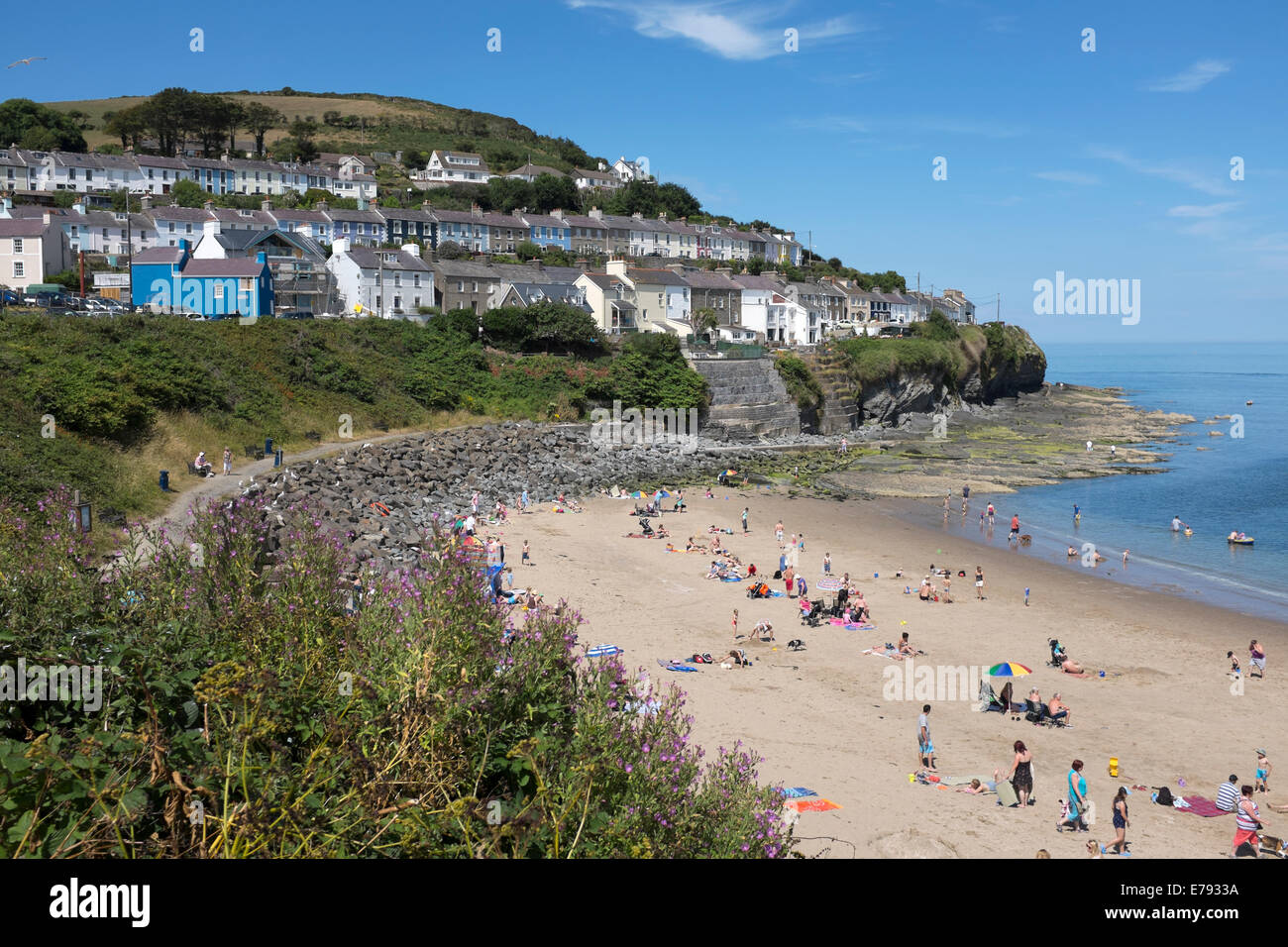 Nuova banchina Galles Estate Tempo occupata Blue Sky vacanza a caldo Foto Stock