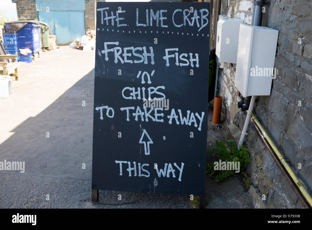 Lime Granchio di mare Pesce Fresco N chip Seaside Food Beach Foto Stock