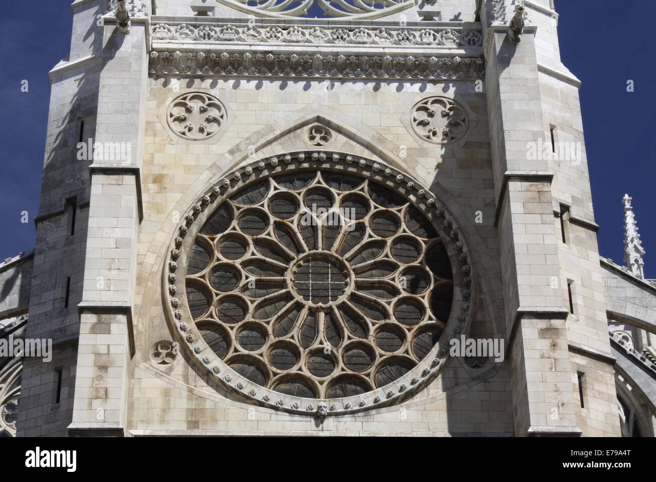 Cattedrale di Santa Maria de Leon, il centro città di Leon Castiglia e Leon, Spagna Foto Stock
