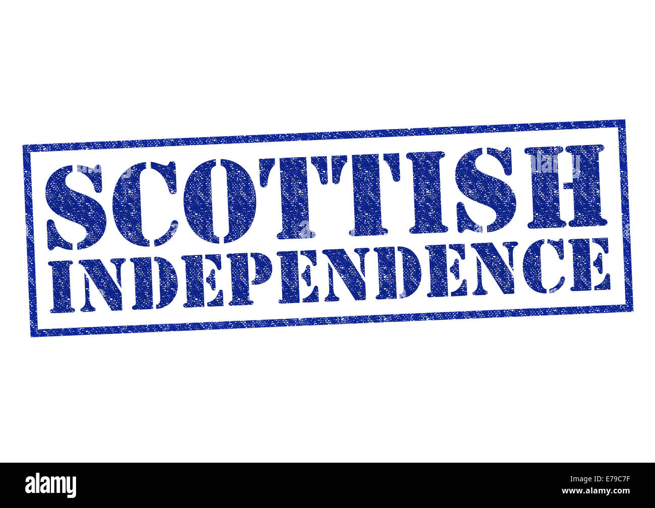 Indipendenza scozzese rosso timbro di gomma su uno sfondo bianco. Foto Stock