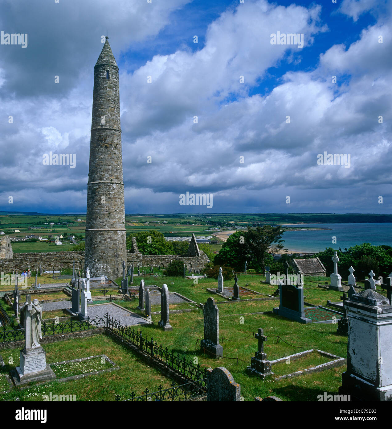 Round Tower Ardmore Irlanda Foto Stock