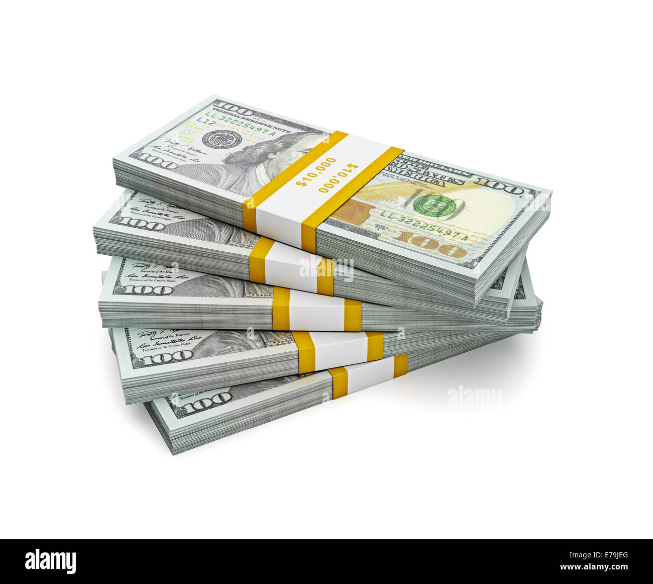 Pila di nuovi dollari USA 2013 edition fatture Foto Stock