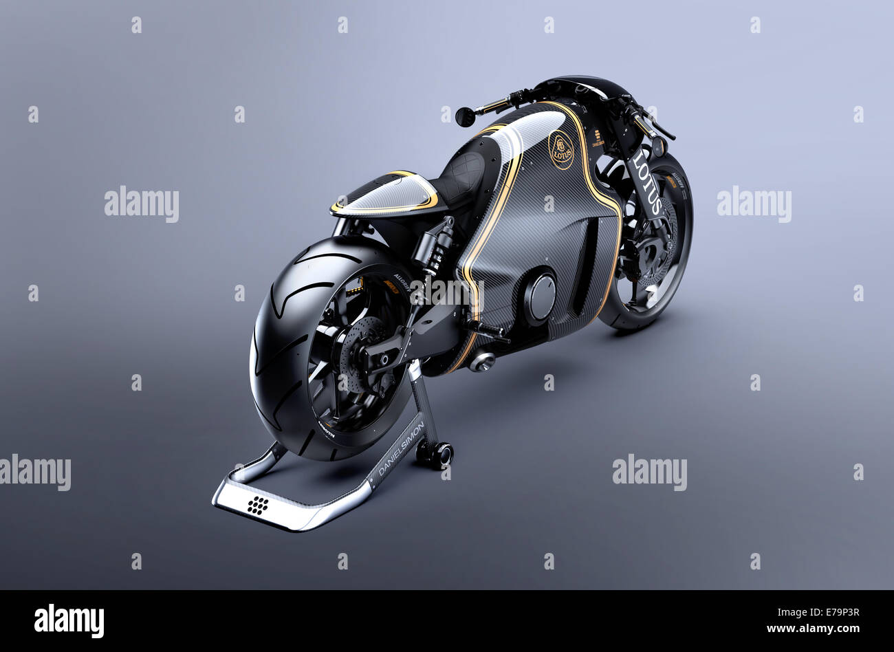 Essenzialmente una Lotus solo di nome, la Lotus C-01 motocicletta è un 400 lb 200 cavalli razzo di cavallo progettato da un team di Germania prestazioni Kodewa Motocicli e gruppo Holzer e designer tedesco Daniel Simon, famoso per il suo lavoro con Buga Foto Stock