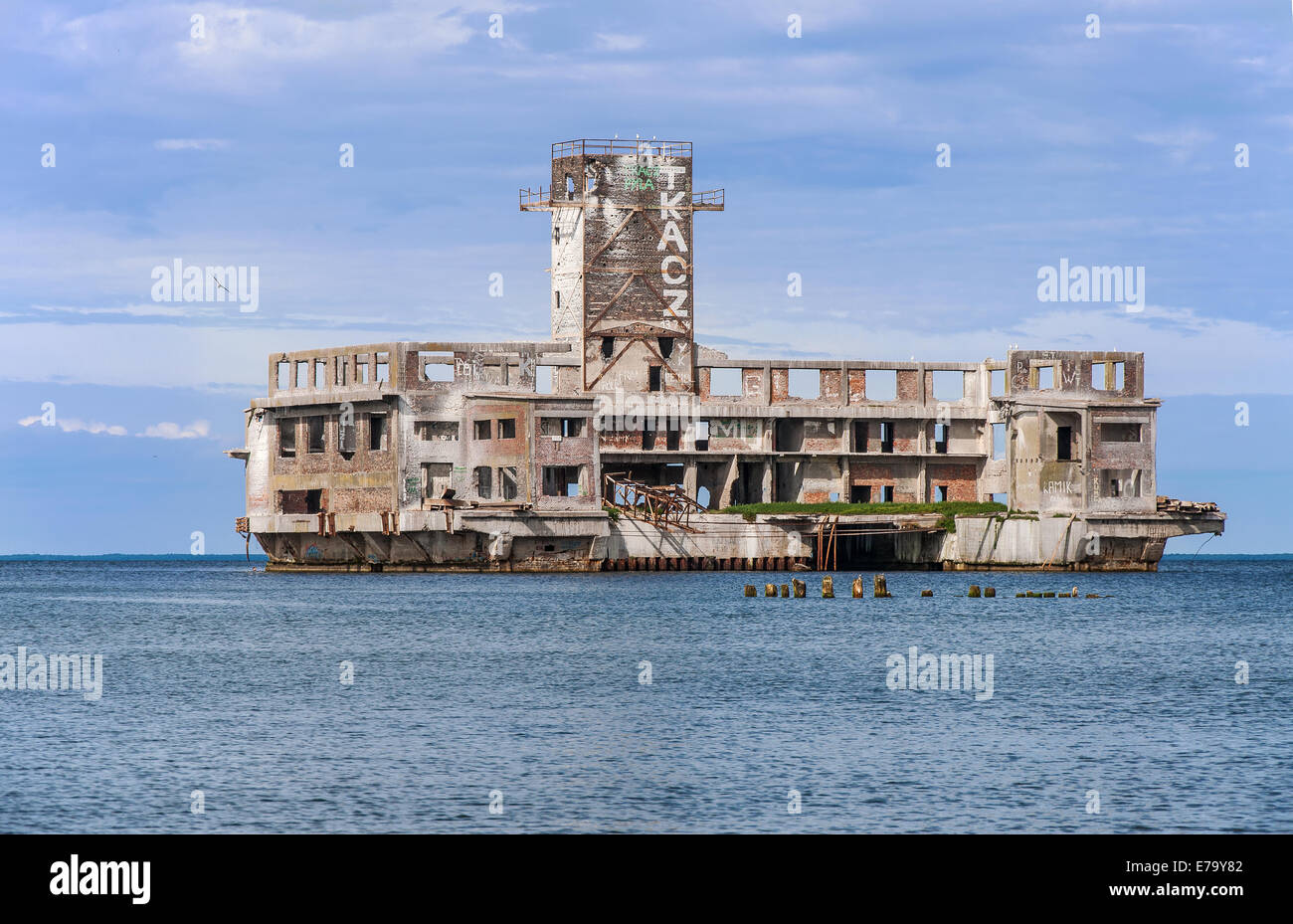 Resti di Torpedownia, tedesco lo sviluppo e il testing center di siluri per la Luftwaffe durante la Seconda Guerra Mondiale. Foto Stock