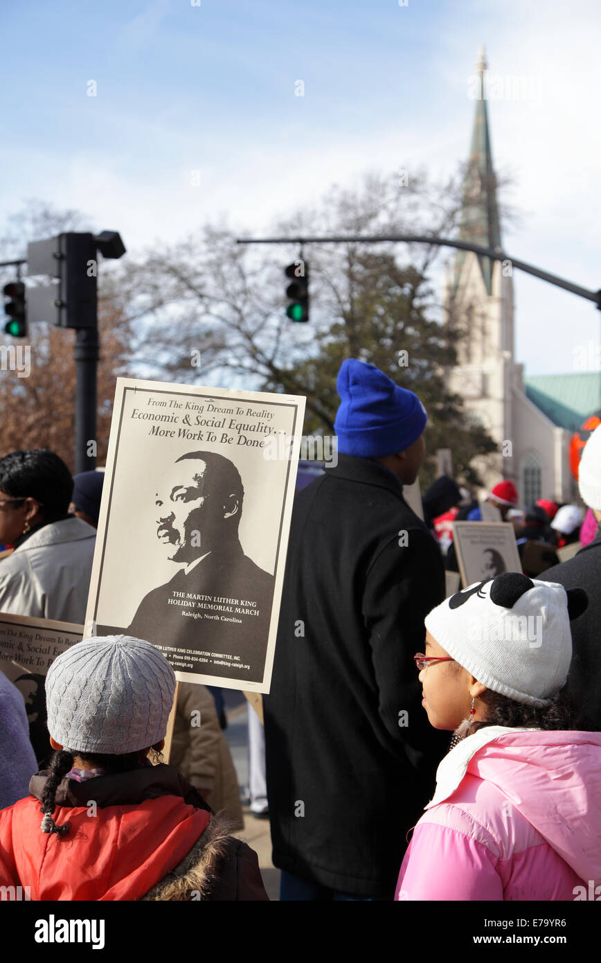 Martin Luther King Day Memorial Marzo, Raleigh, North Carolina, STATI UNITI D'AMERICA Foto Stock