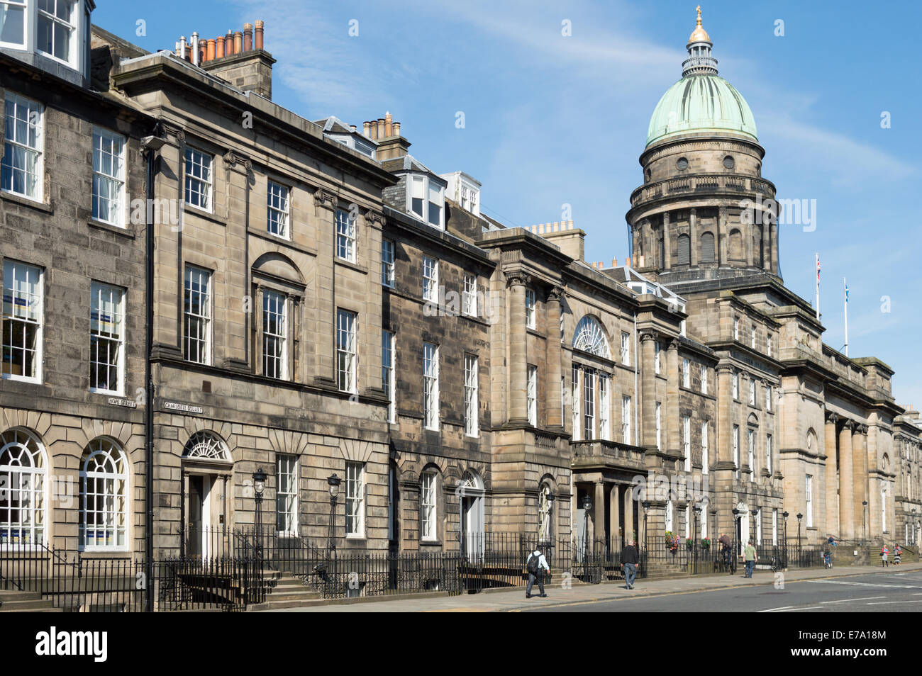 Edinburgh New Town architettura georgiana a Charlotte Square, Edimburgo. Foto Stock