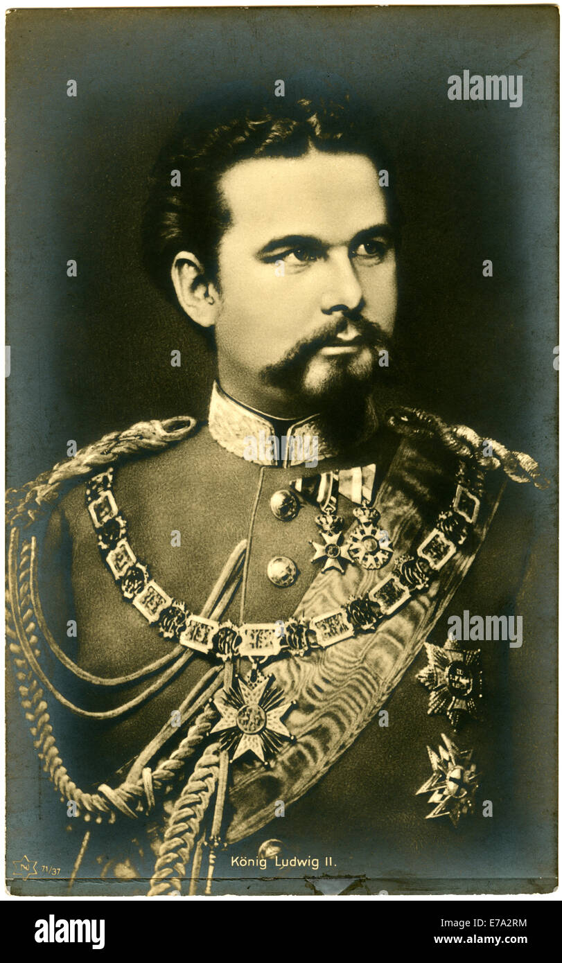 Ludwig II o Ludwig Otto Friedrich Wilhelm (1845-1886), re di Baviera, Ritratto, circa 1880 Foto Stock