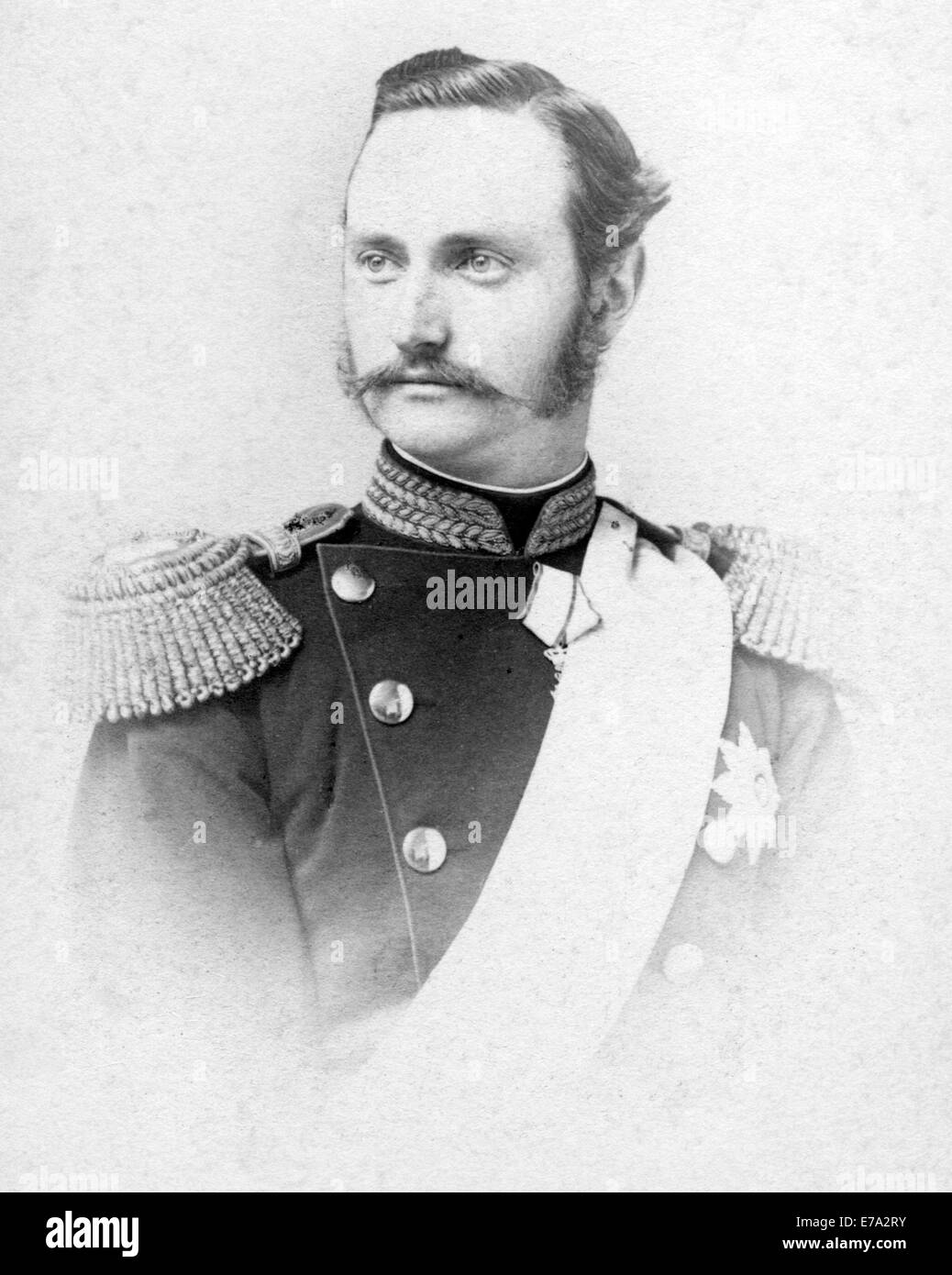 Christian IX (1818-1906), re di Danimarca (1863-1906), ritratto come principe ereditario, circa 1850 Foto Stock