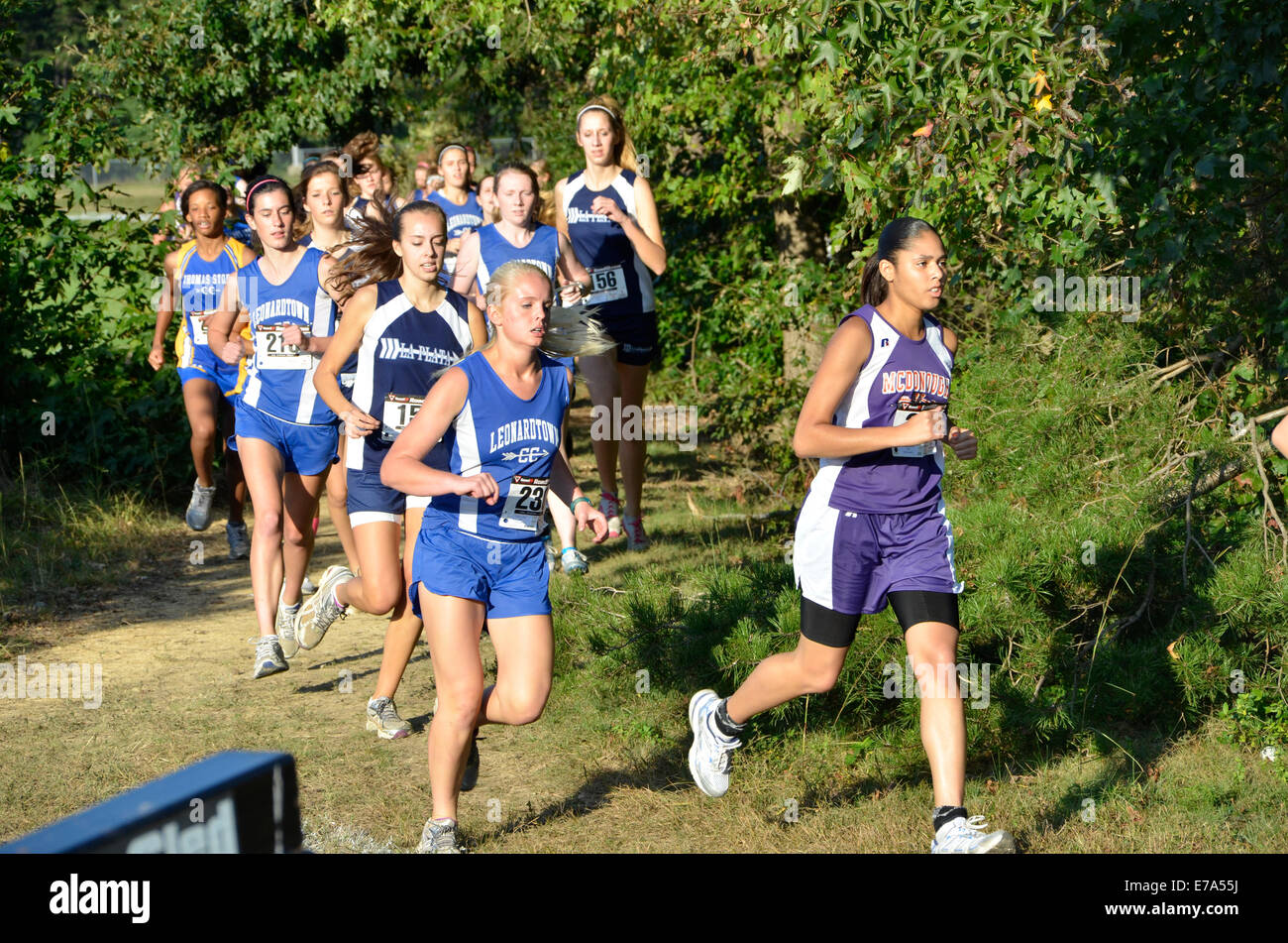Ragazze in un cross country si incontrano a Laplata, Maryland Foto Stock