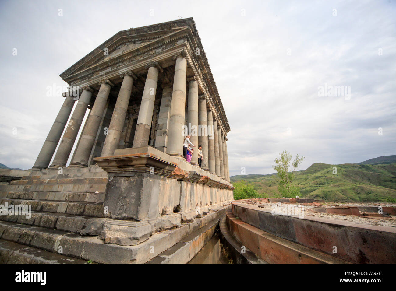 Armenia, Tempio di Garni un tempietto ellenistico di Helios il dio romano del sole Foto Stock