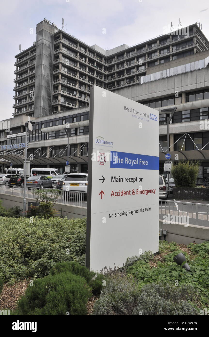 Il Royal Free Hospital,Pond Street,Hampstead,Londra .UK Foto Stock