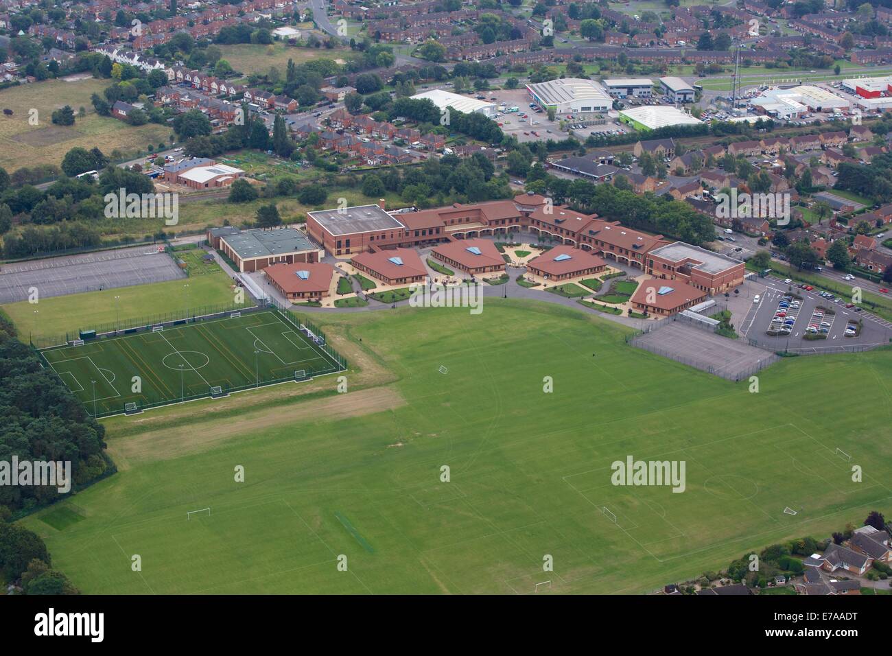 Vista aerea del Priorato città di Lincoln Academy Skellingthorpe Road, Lincoln Foto Stock