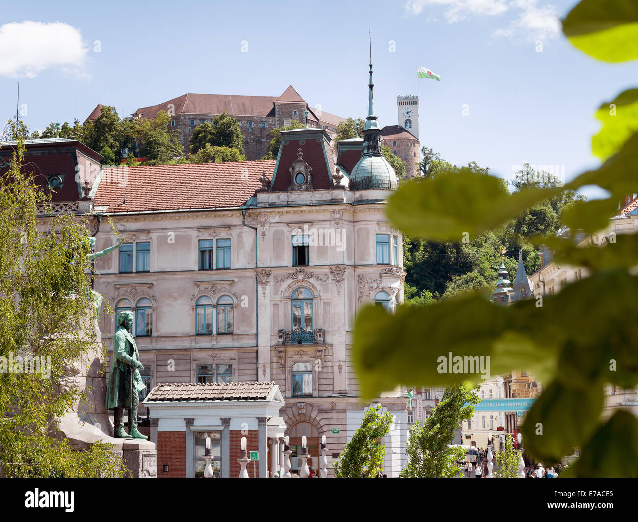 Ljubljana Slovenia Laibach città capitale della Slovenia. vista città turistiche centro di lubiana - Hasselblad H5D-50c foto Foto Stock