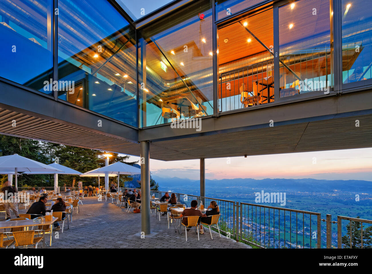 Panoramarestaurant Karren ristorante, Dornbirn, Vorarlberg, Valle del Reno, Austria Foto Stock