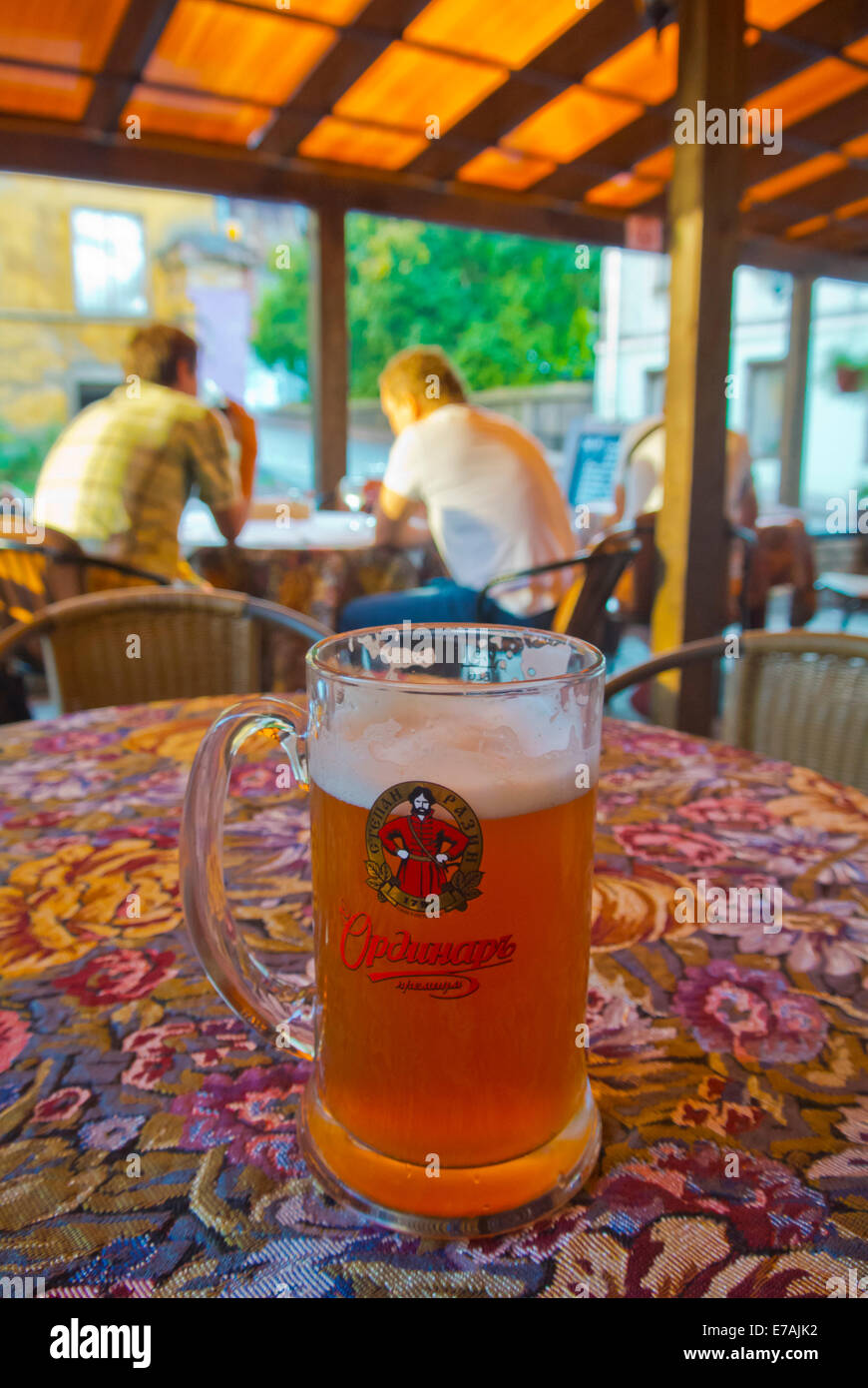 Mezzo litro di birra locale, Vyborg, Carelia, Russia, Europa Foto Stock