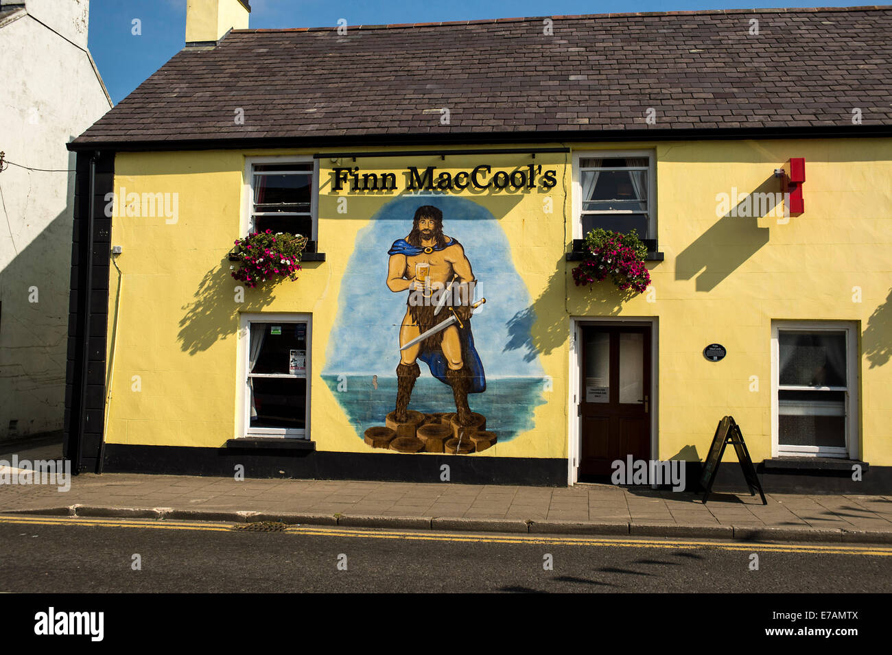 Esterno di Finn MacCool's Irish pub, Bushmills, County Antrim, Irlanda del Nord. Foto Stock