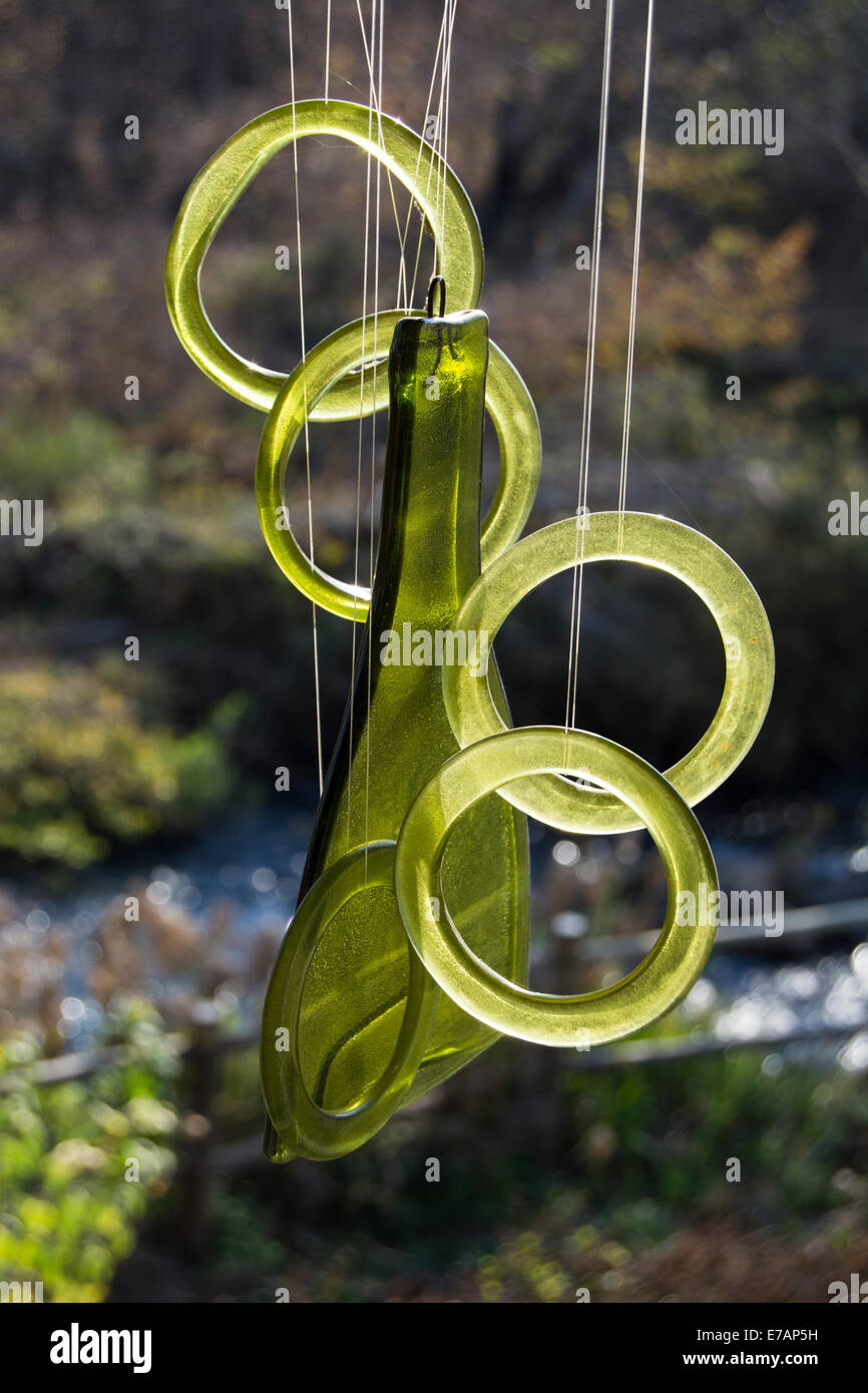 Un vetro wind chime Foto Stock