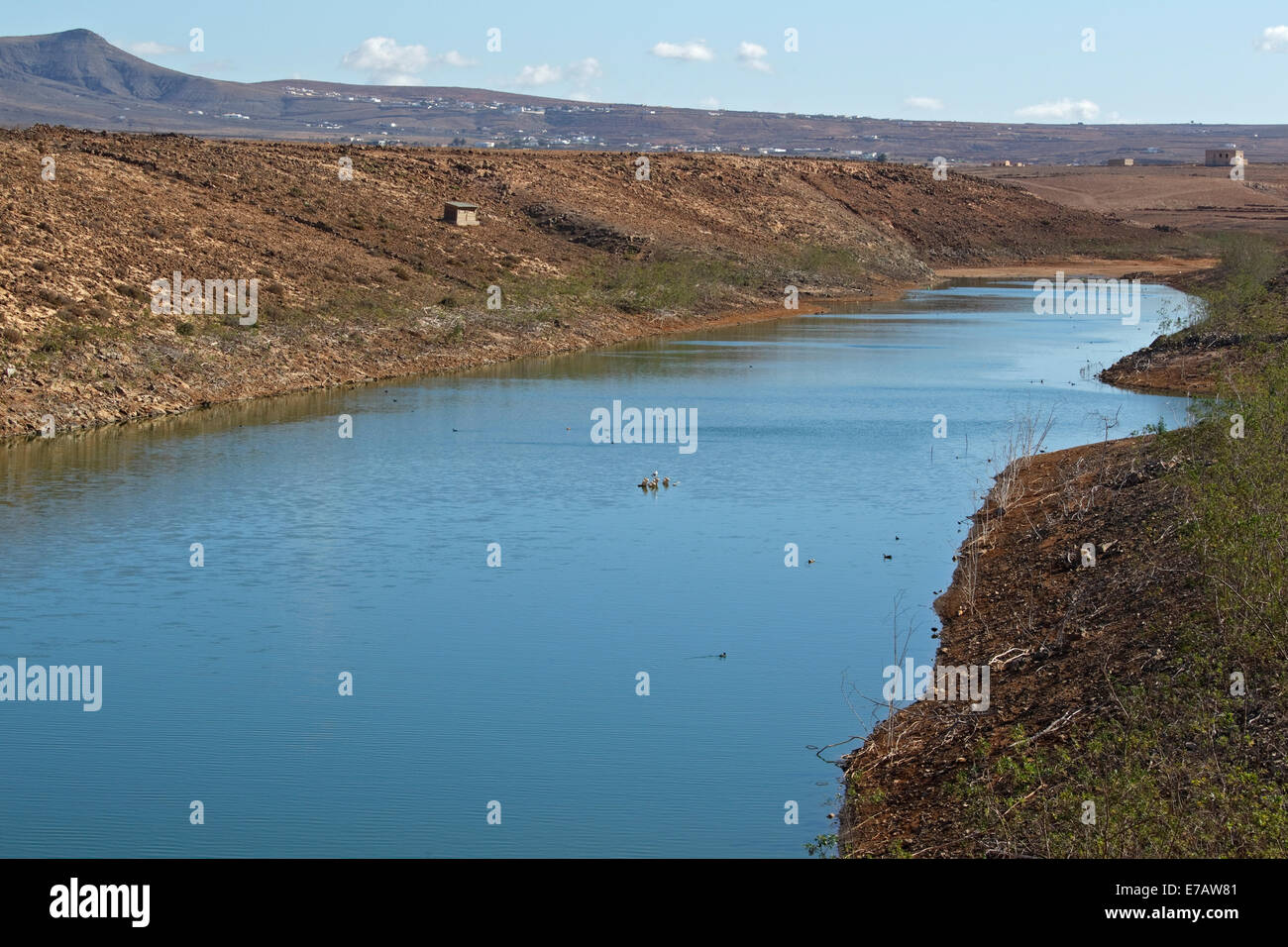 Embalse de los Molinos nel midwestern Fuerteventura Foto Stock