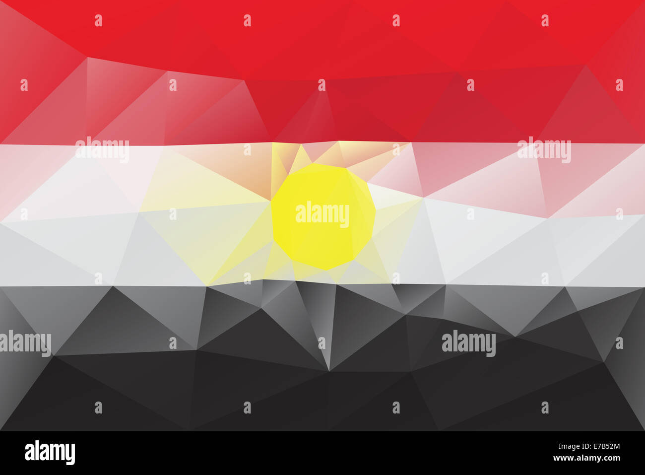 Bandiera egiziana - triangolare pattern poligonali Foto Stock