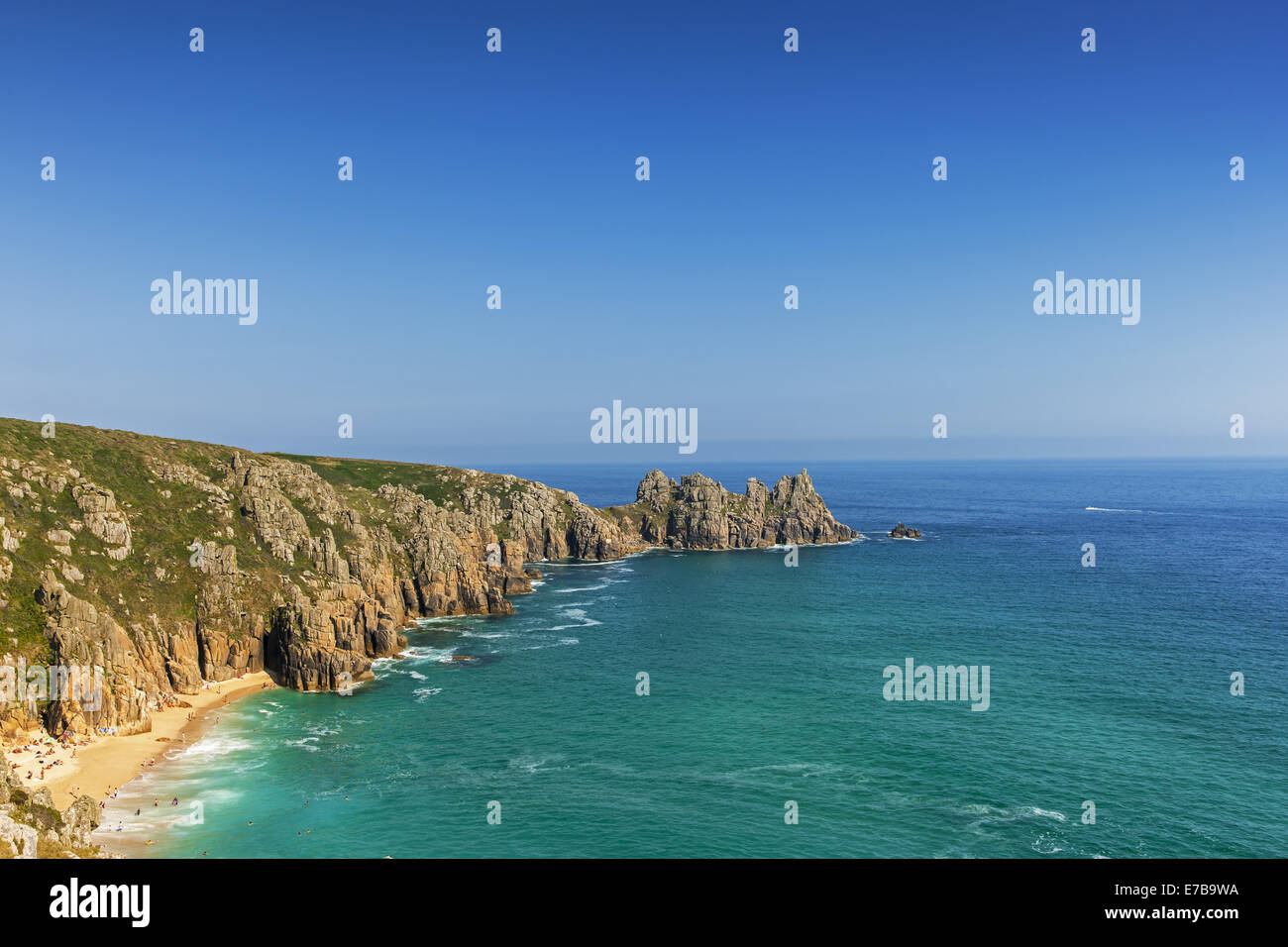 South West Coast Path, Porthcurno Foto Stock