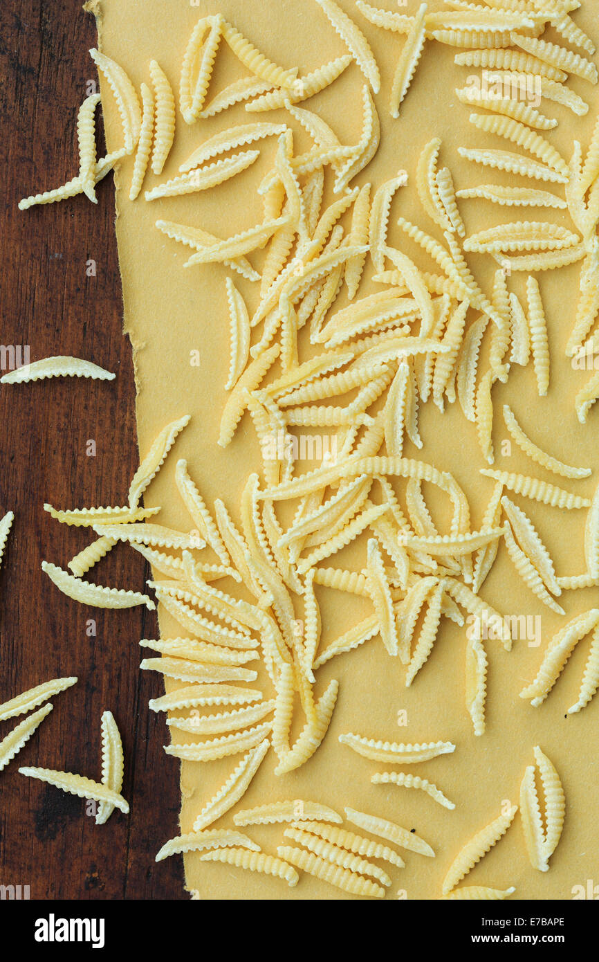 Malloreduss, semola di grano duro Pasta dalla Sardegna, Italia Foto Stock