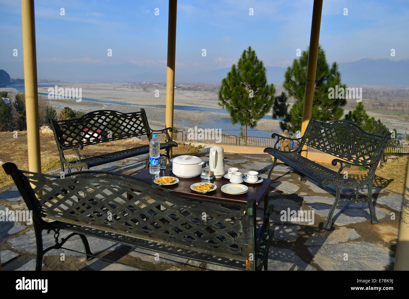 Colazione in una bella destinazione Foto Stock