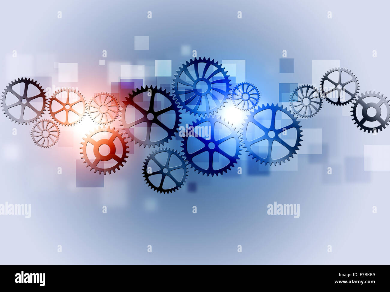 Ingranaggi astratti i collegamenti della tecnologia e business communications background Foto Stock