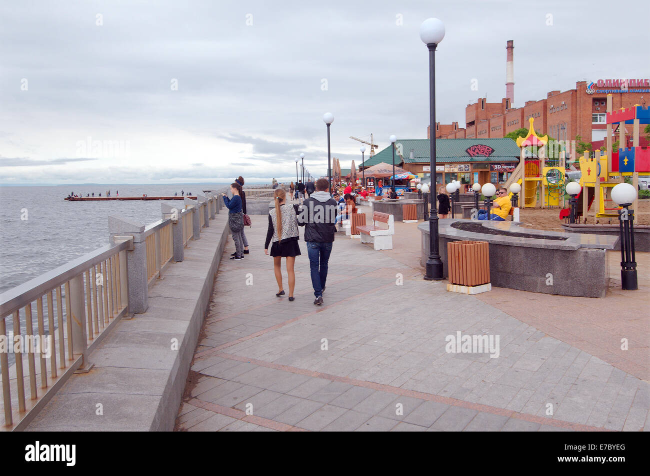 Argine a Vladivostok, Mare del Giappone, Estremo Oriente, di Primorye, Russia Foto Stock