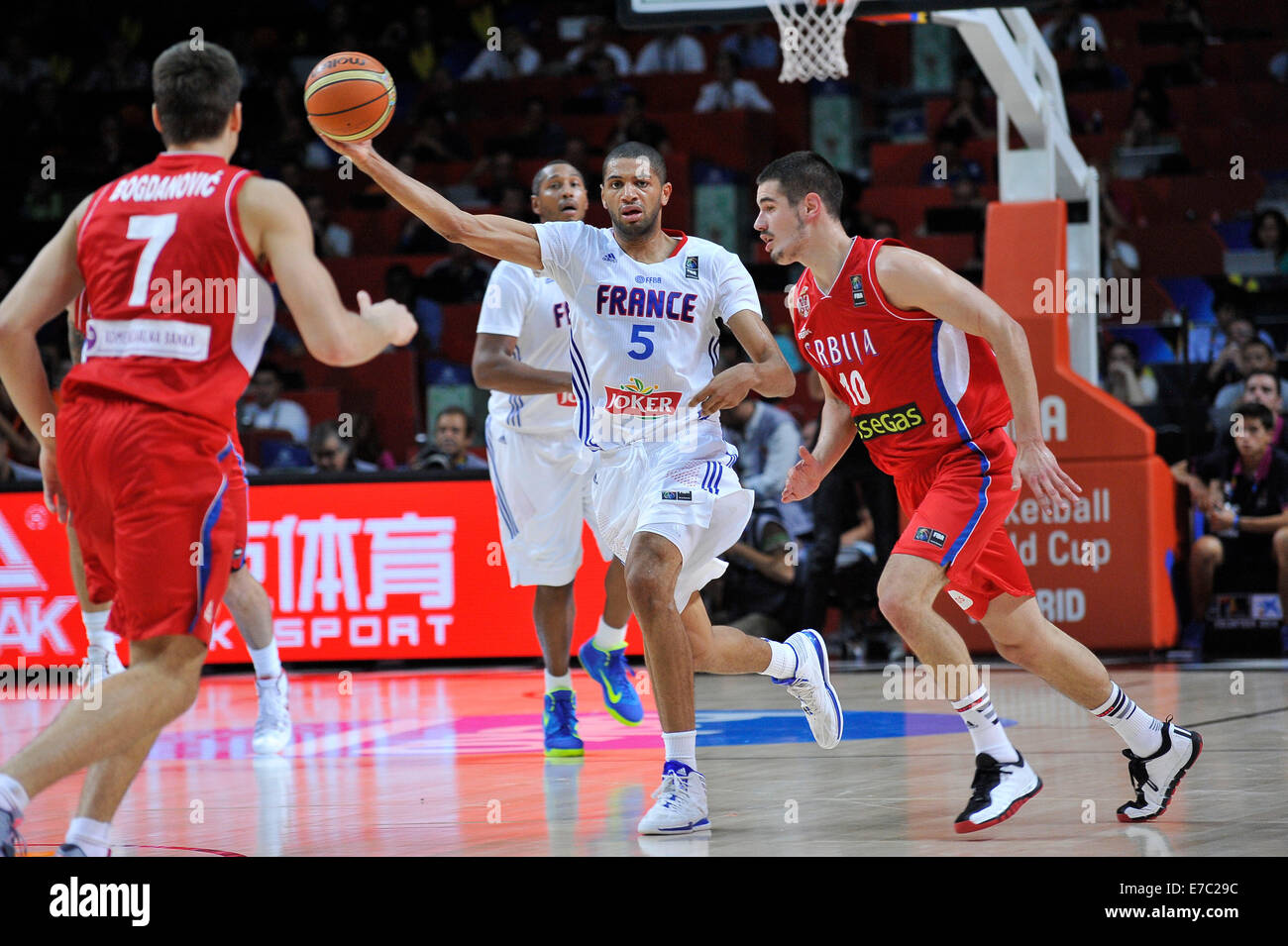 Madrid, Spagna. Xii Sep, 2014. La FIBA mondo campionati di pallacanestro di Francia contro la Serbia Semi-Final. Nicolas Batum (Francia) Credito: Azione Sport Plus/Alamy Live News Foto Stock