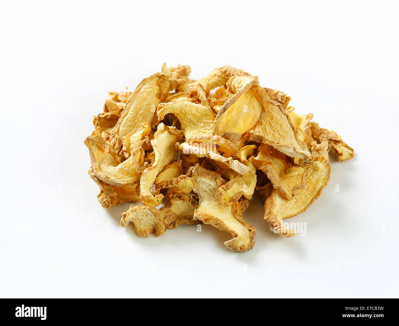 Essiccato a fette sottili di radice di zenzero Foto Stock